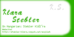 klara stebler business card